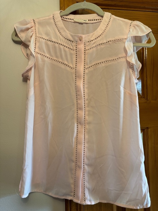 Maison Jules Tops - maison Jules Light Pink Ruffle Sleeve Women's Top XS